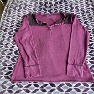 Eddie Bauer Henley waffle knit long sleeve top XL